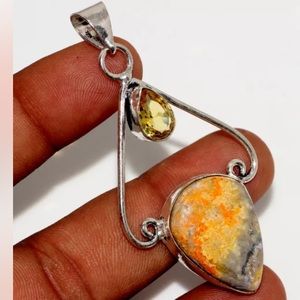 Genuine Bumble Bee 🐝 Jasper Handcrafted Pendant 2.4 inches